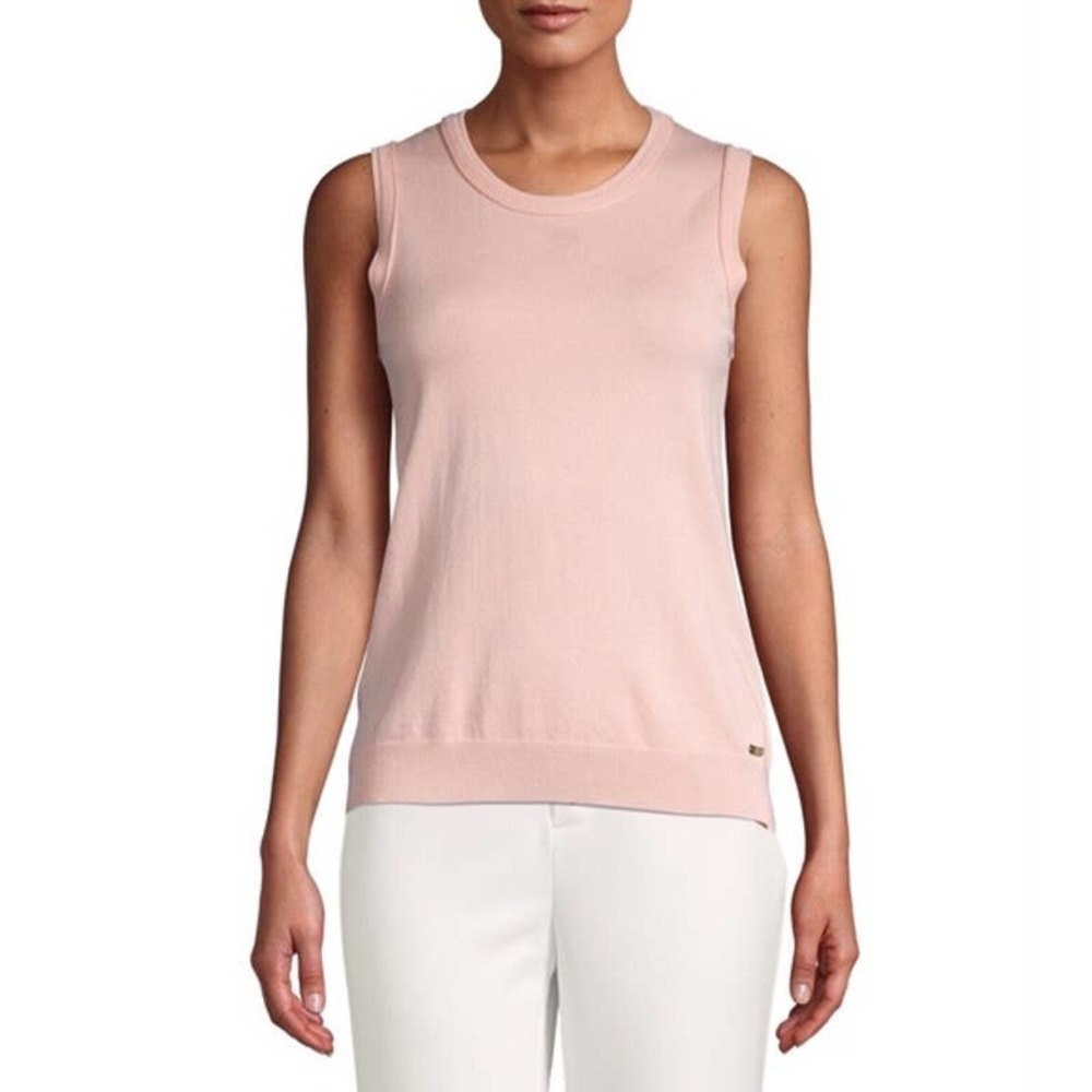 Calvin Klein Womens Light Pink Sleeveless Knit Top